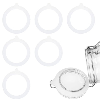 6PCS Silicone Jar Gaskets, Large 11.5cm (Outer) / 8.8cm (Inner), Clear