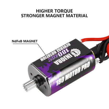 INJORA 180 PRO Brushed 48T Motor with Stainless Steel Pinion for TRX4M 1/18...