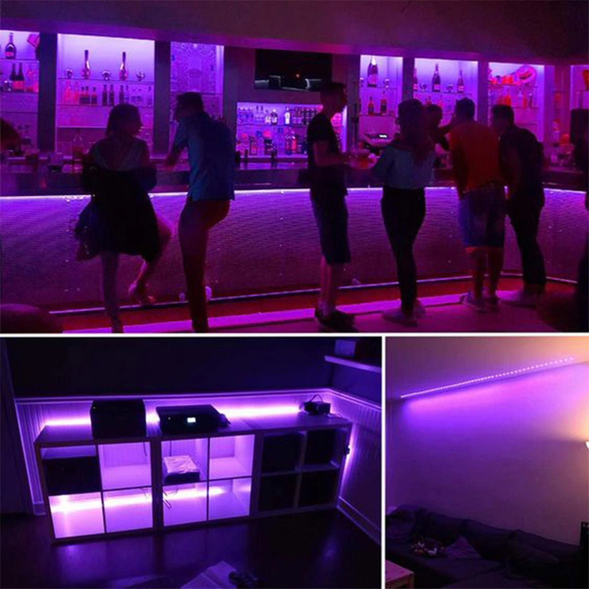 5M 16ft LED Strip Lights RGB 5050 Colour Changing Tape TV Cabinet Kitchen