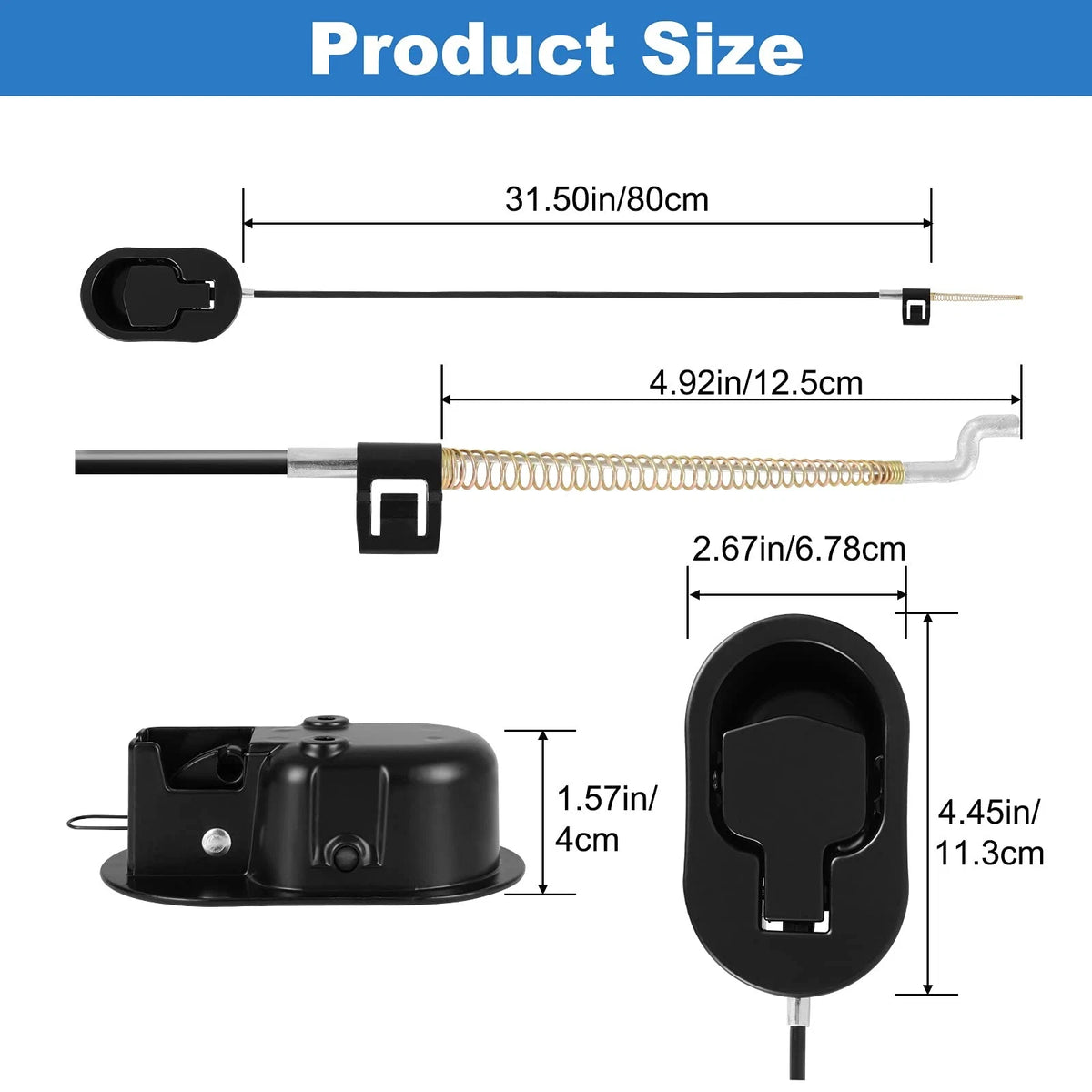Nonley Heavy-Duty Metal Recliner Handle Exposed Cable Length 4.9 inch, 1 Pack