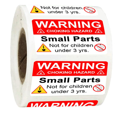 wootile Choking Warning Hazard Labels 1x 2 Inch 1 x 2Inch, Red