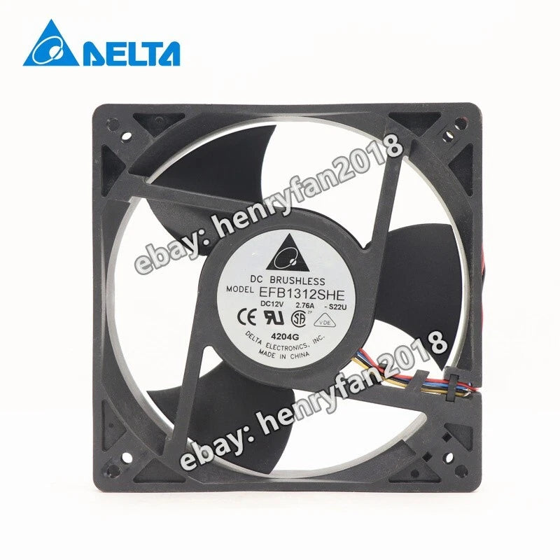 Delta Fan EFB1312SHE 12VDC 2.76A 127*127*38MM 4-Wire Axial Cooling Fan