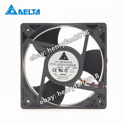 Delta Fan EFB1312SHE 12VDC 2.76A 127*127*38MM 4-Wire Axial Cooling Fan