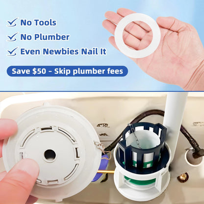 NBPLUS Silicone Toilet Flush Valve Seal - 3-3/16" 3.14 inches (2 Pack), White