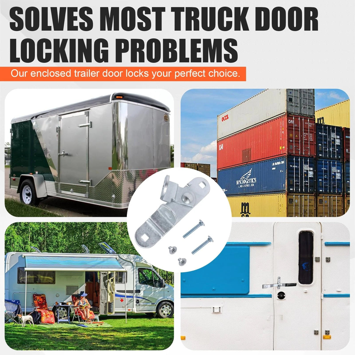 GDW Cargo Trailer Door Latch Hasp Keeper for Ramp Padlock Race Bar Lock...