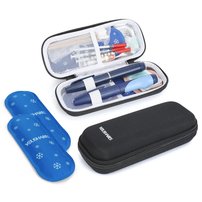 YOUSHARES Insulin Cooler Travel Case, GLP-1 8.5 x 3.5 x 1.8 inches, 01_Black