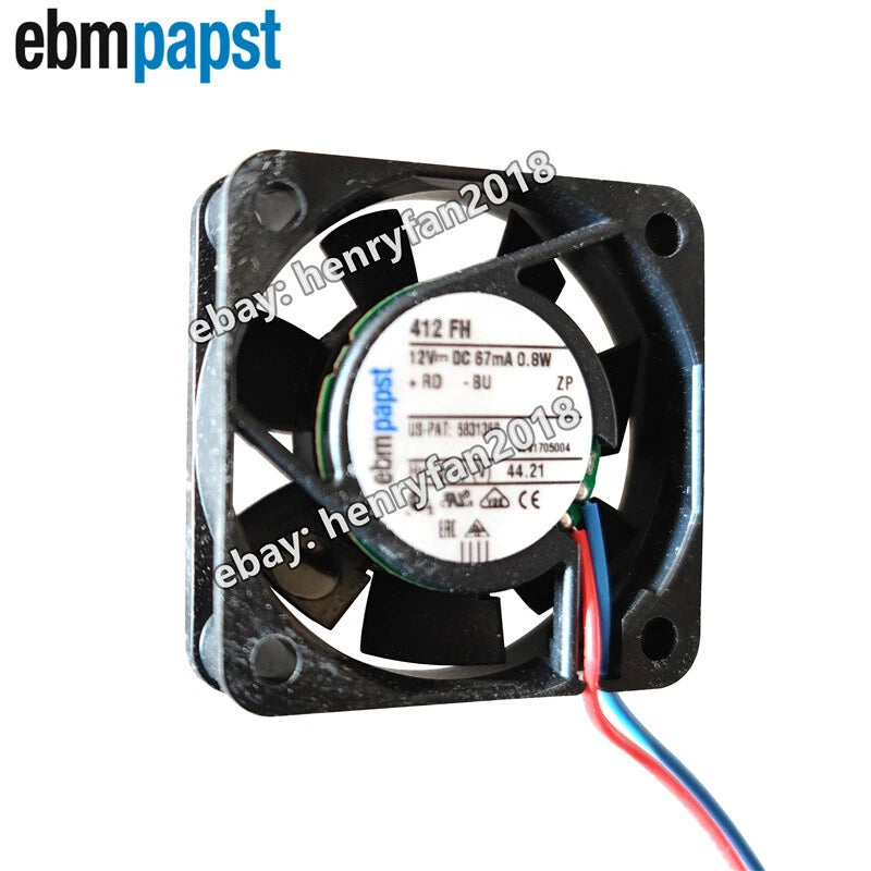 Ebmpapst 412FH Axial Fan 12VDC 67mA 0.8W 6000RPM 40*40*10mm Cooling Fan