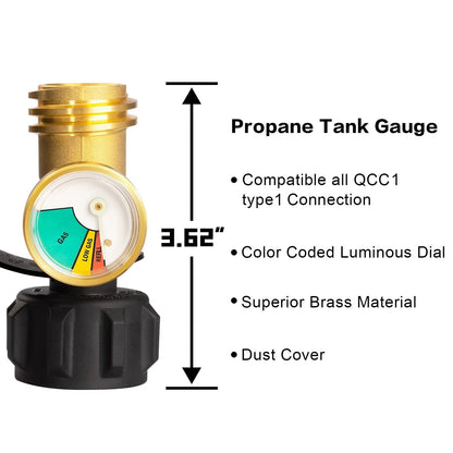 DOZYANT Propane Tank Gauge Level Indicator Leak Detector Gas Standard, Black
