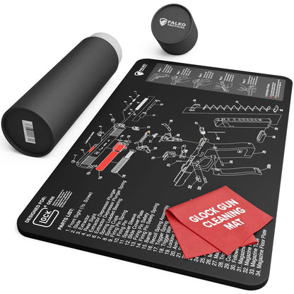Falko Tactical Gun Cleaning Mat for Glock - Double Thickness - Black