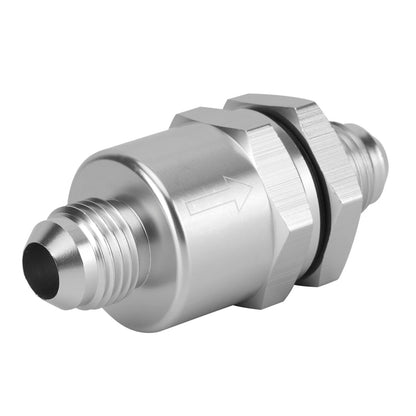 Aluminium -6 AN to AN6 Flare Inline Check Valve -Sliver