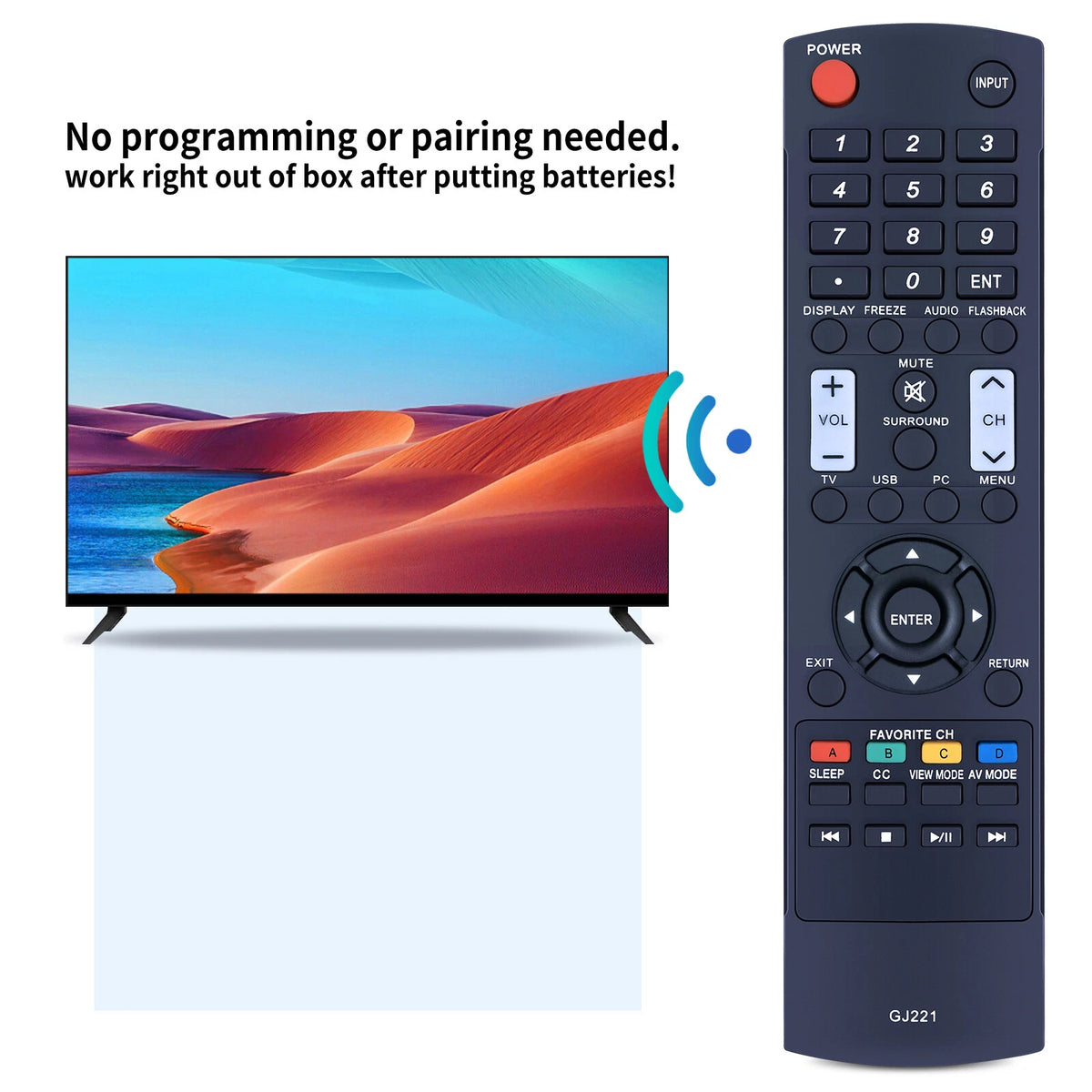 Replacement Remote Control For Sharp GJ221
