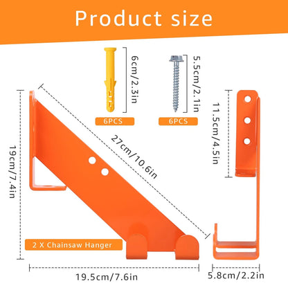 Chainsaw Hanger- Heavy-Duty Chain Saw Wall Mounted 10" x 2.8" x 3.29", orange
