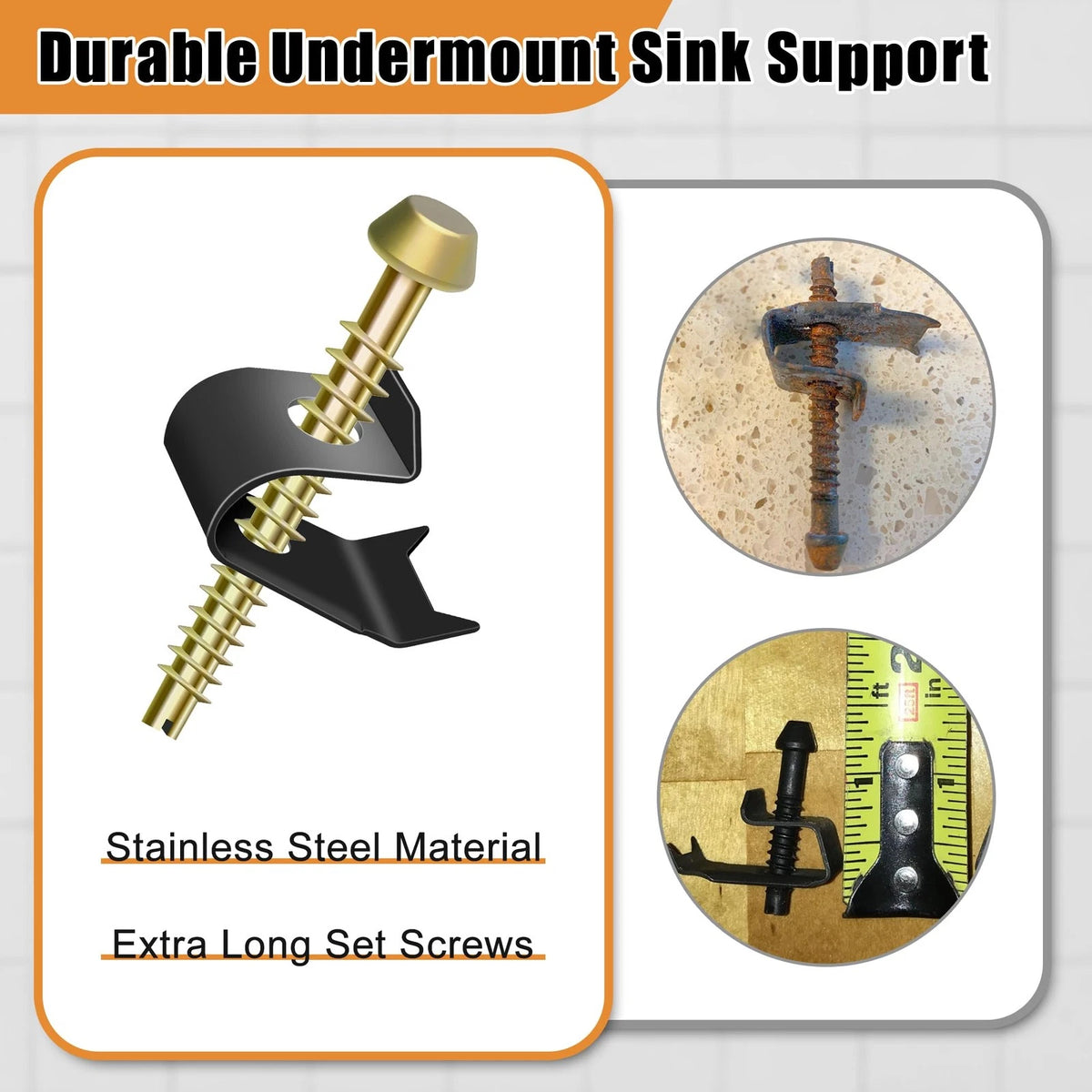 Dreyoo 14 Pack Sink Clips Kit, Undermount Compatible with Gold