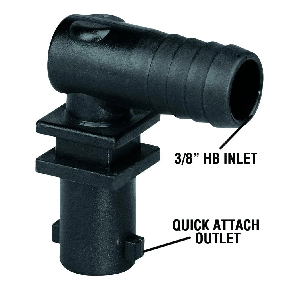 Valley Industries Polypropylene Elbow Nozzle Body - 3/8" HB 3/8 Inch, Black