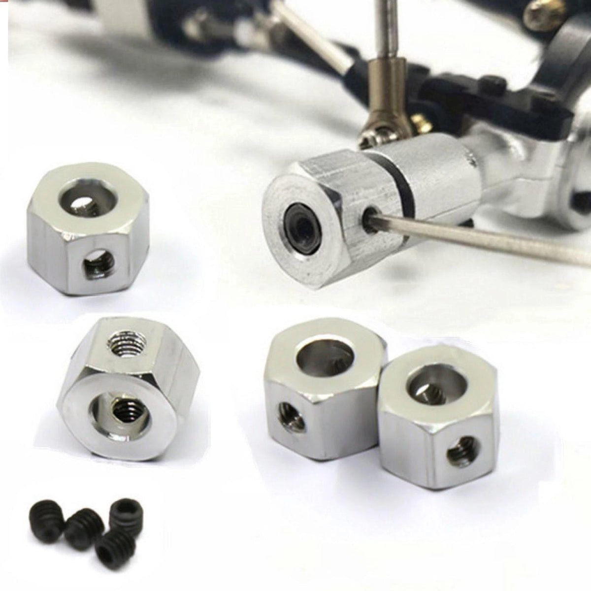 Metal 5mm Wheel to 12mm Combiner Wheel Hub Hex Adapter For WPL D12 C14 MN D90 q