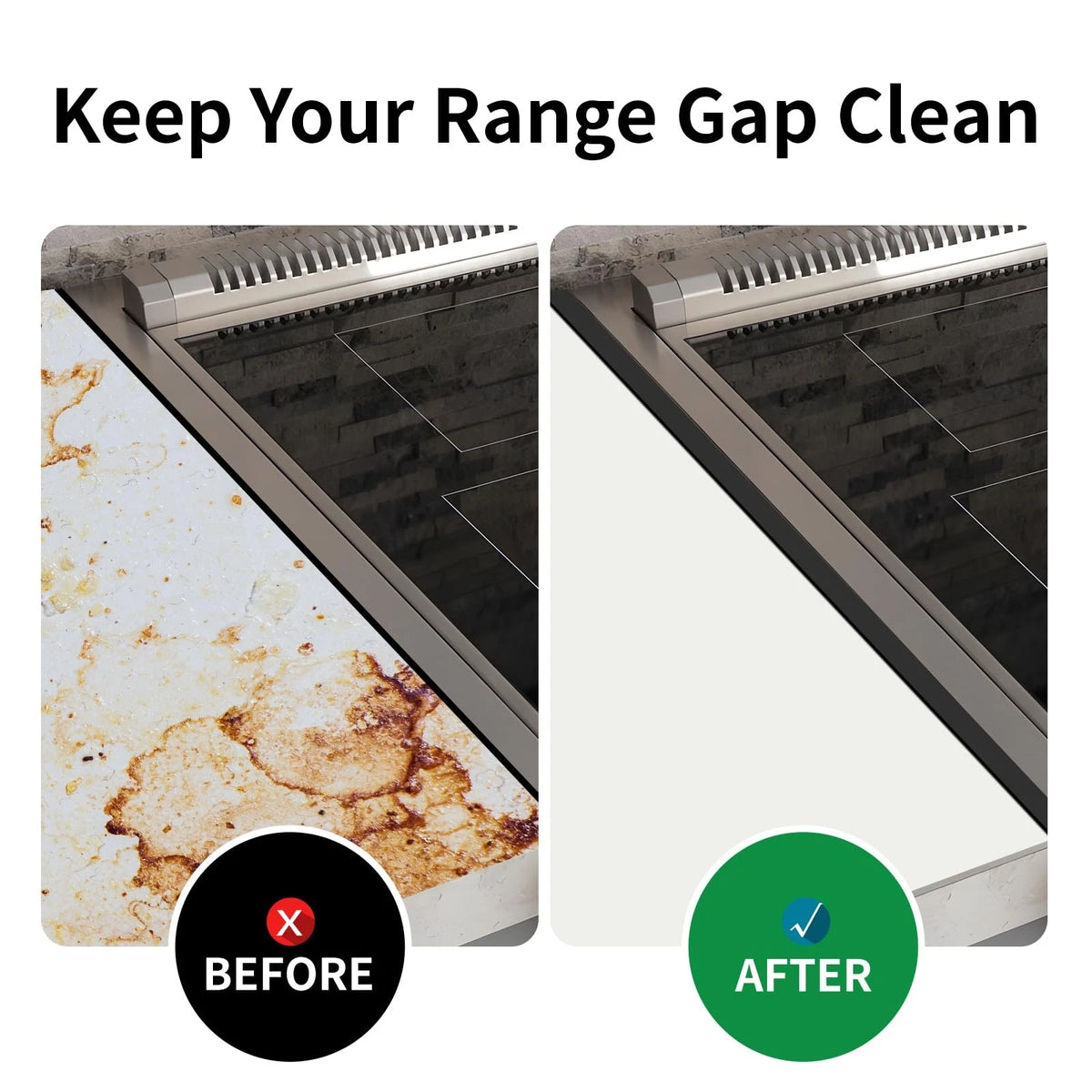 Stove Gap Covers,Stove Filler, Range Trim Kit, black-23.4