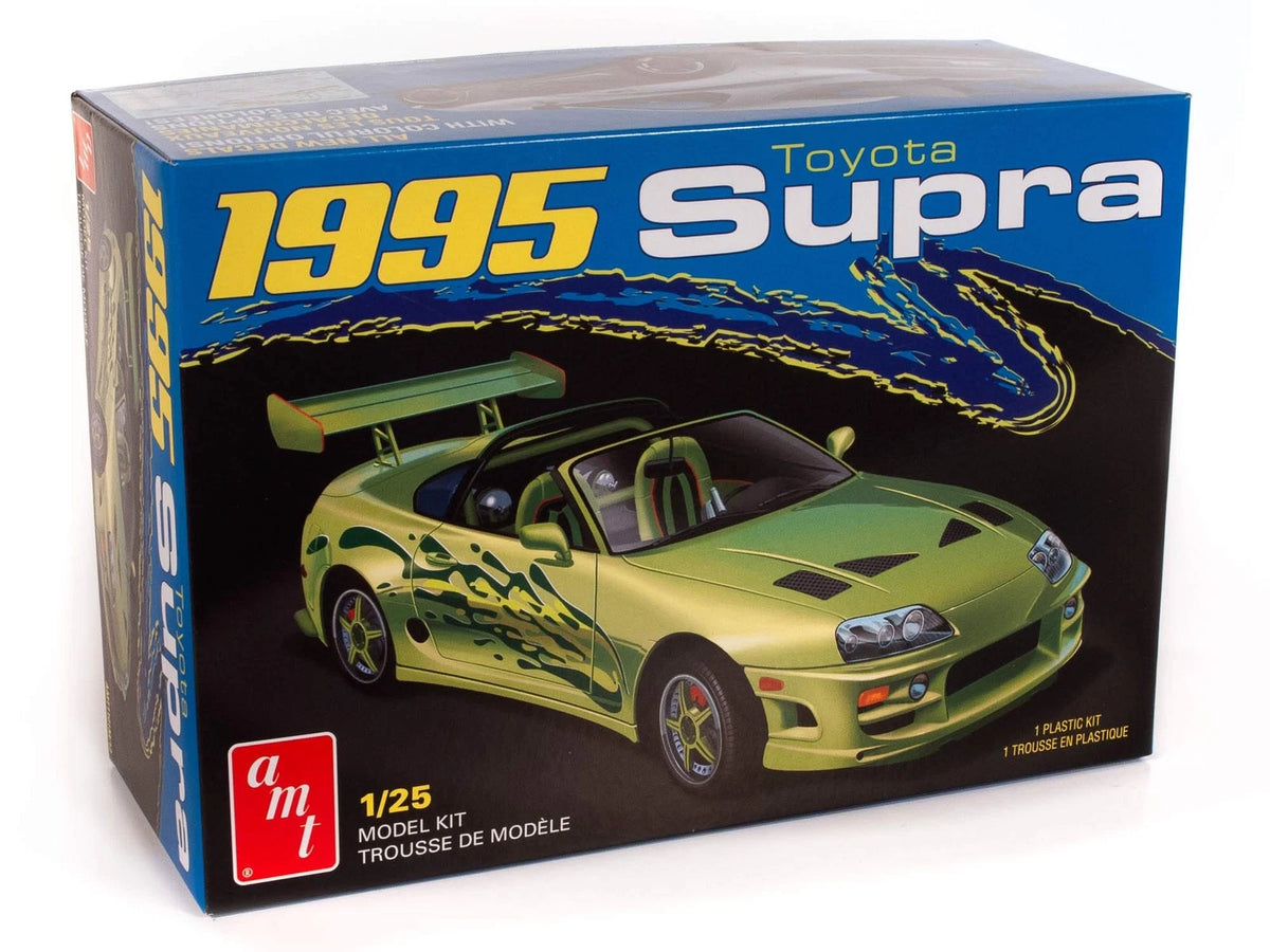 AMT 1995 Toyota Supra 1:25 Scale Model Kit 7 x 3.25 inches, Olive Green