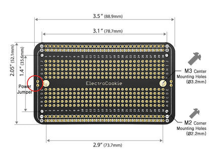 ElectroCookie Prototype PCB Solderable Breadboard for Electronics 2.Black
