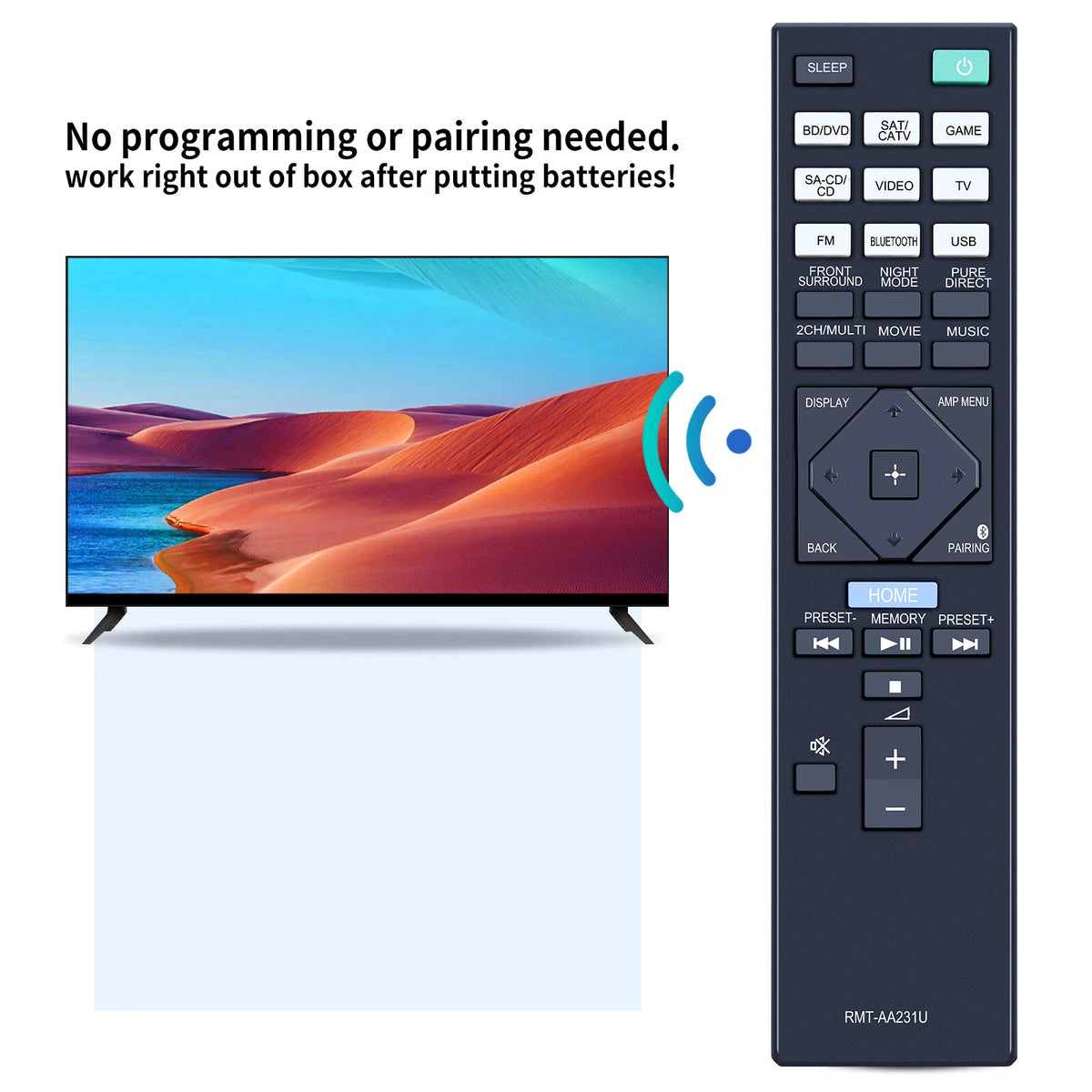 RMT-AA231U Replacement Remote Control For Sony AV System STR-DN1080 STR-DH770