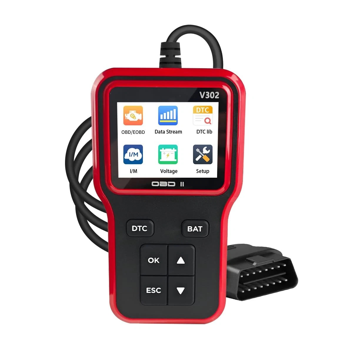 Sandfren Car OBD2 Scanner Diagnostic Tool, Professional Auto OBD II Red/Black