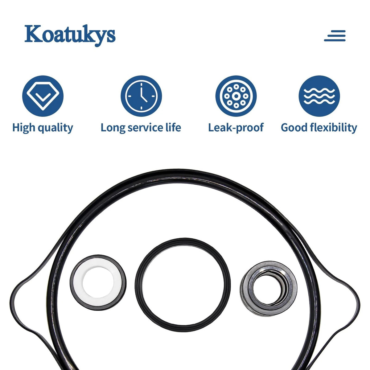 Koatukys SP3000X Shaft Seal Gaskets and O-Ring Kit 1 Set Kit, Black