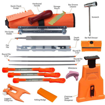 MeasuPro Chainsaw Sharpening Kit with Handy Storage Bag 20-Piece Sharpening...