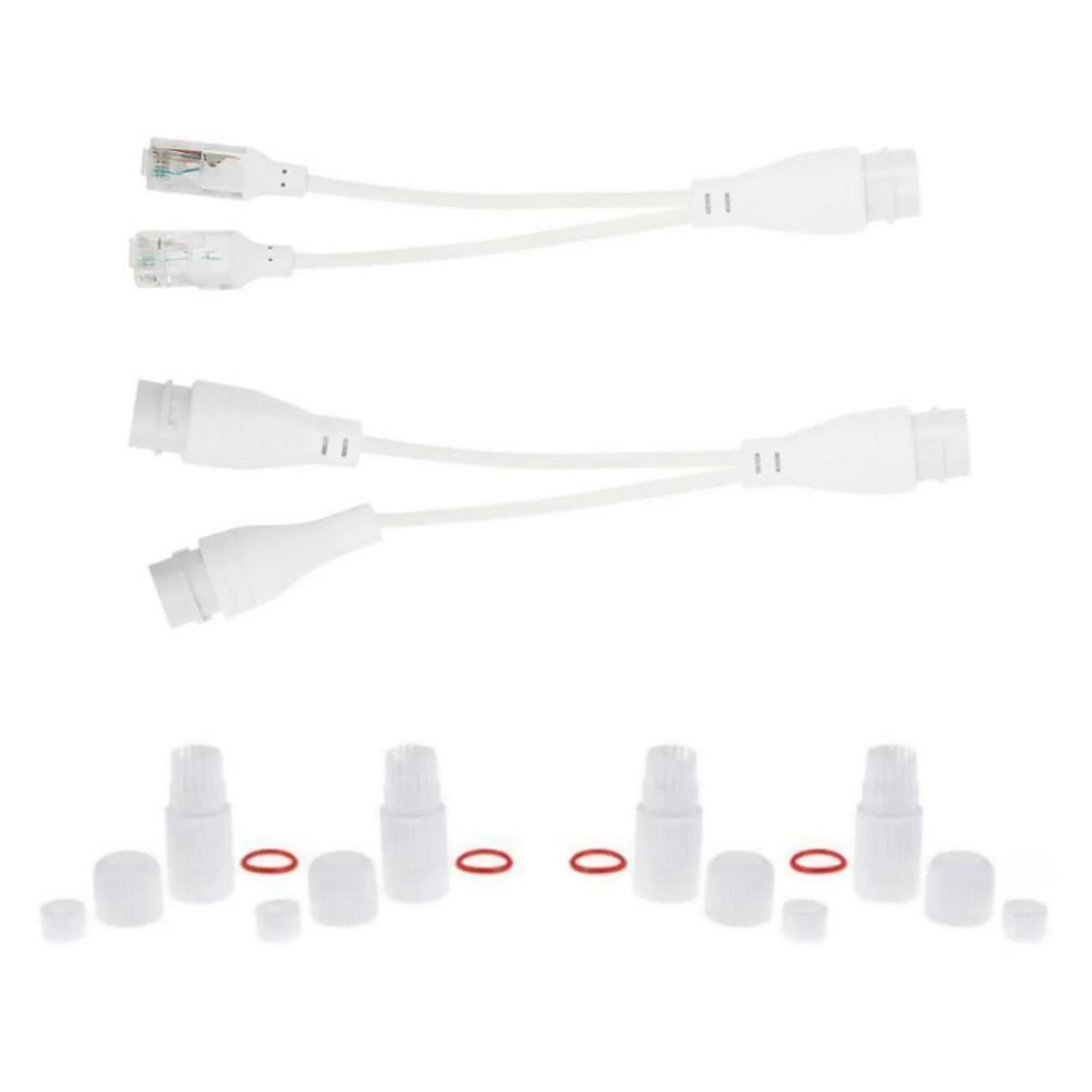 1 to 2 Adapter Network Splitter With Gasket/Rubber Plug/Case/Tailpipe Set