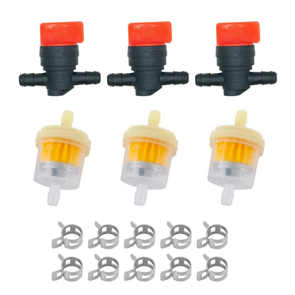 3-Pack Fuel Filter Replacement Kit 494768 698183 With Valves And Fuel Clamps