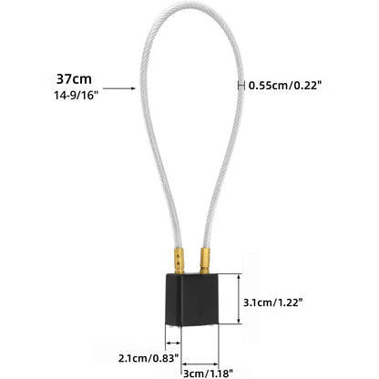 2 Pack Black Helmet Lock with Cable for Motorcycle Keyed Alike 37cm Length