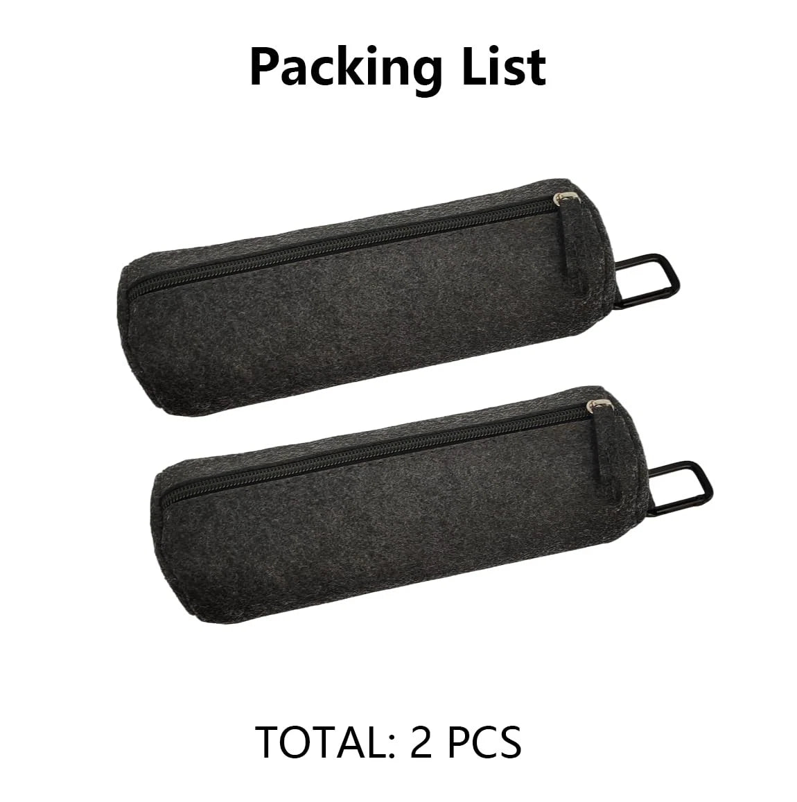 nsgglecher 2Pcs Pickleballs Holder Bag with Metal Hook, Small to Medium, Grey