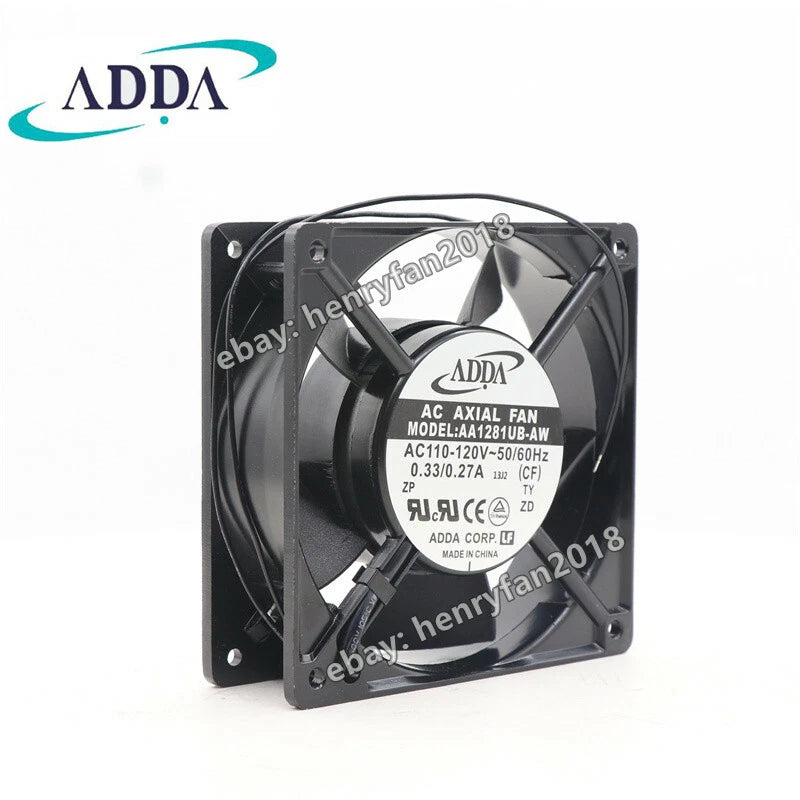 ADDA AA1281UB-AW Axial Fan 110/120V 0.33/0.27A 120*120*38MM Cabinet Cooling Fan