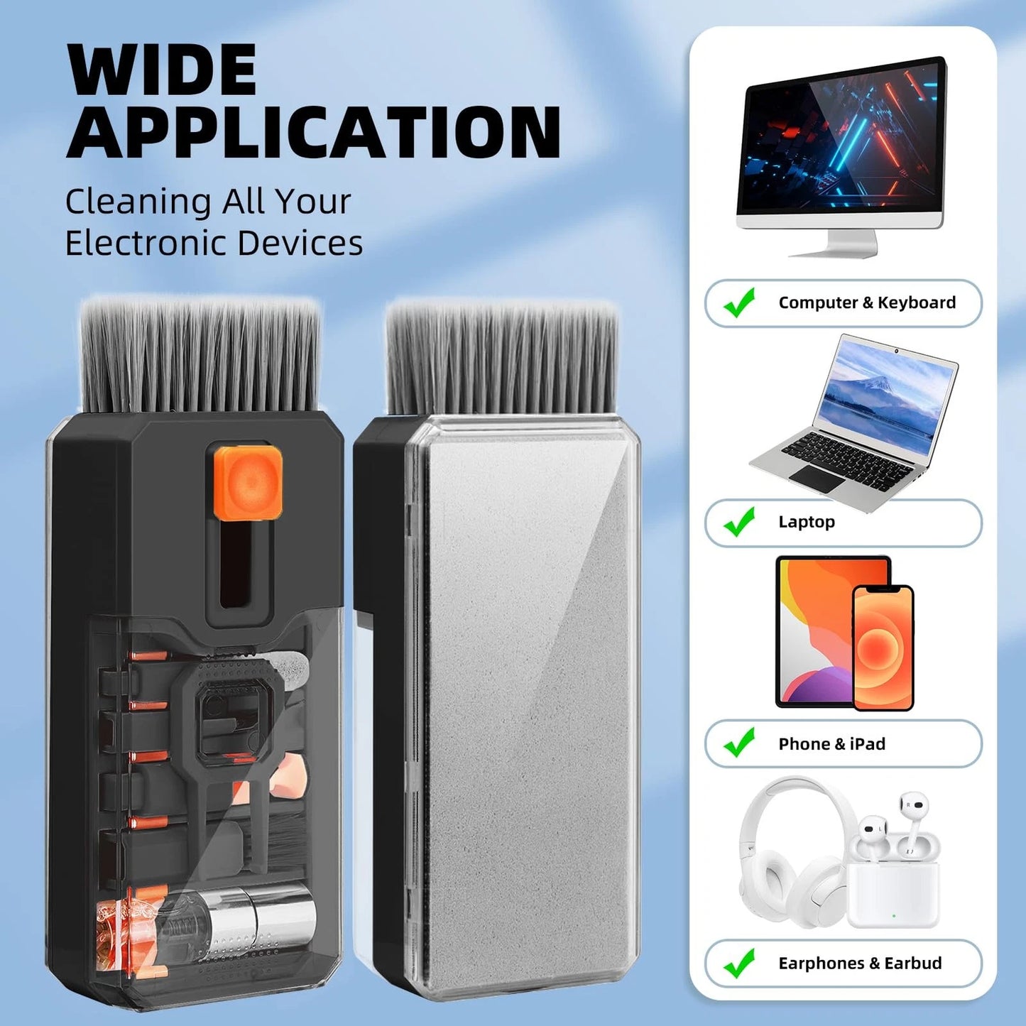 Keyboard Cleaner & Laptop Cleaning Kit, All-in-1 for Computer PC, Black