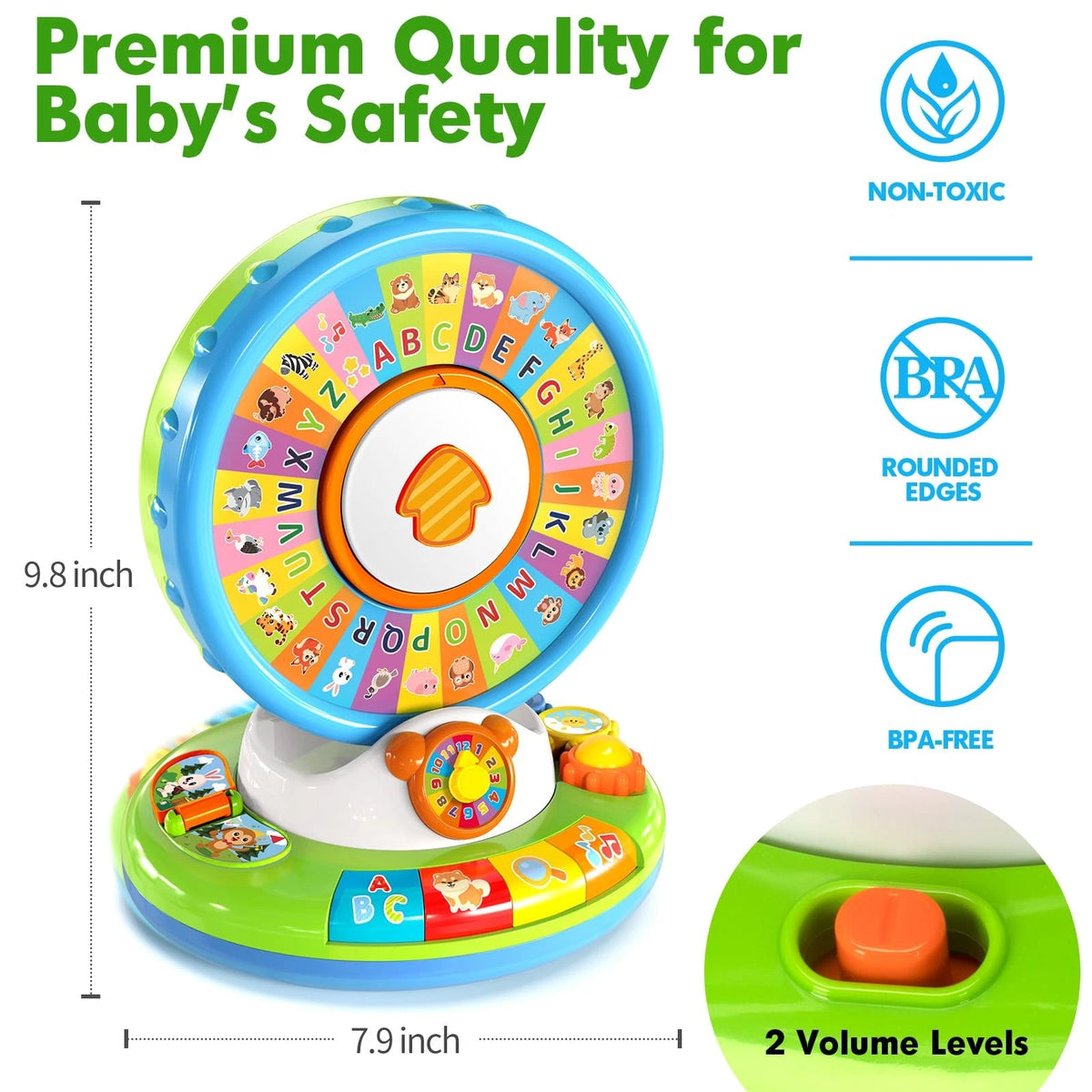Duchong Learning Toy for Kids 1 2 3 Year Old 7.9 x 7 x 9.8 inches, Multicolor