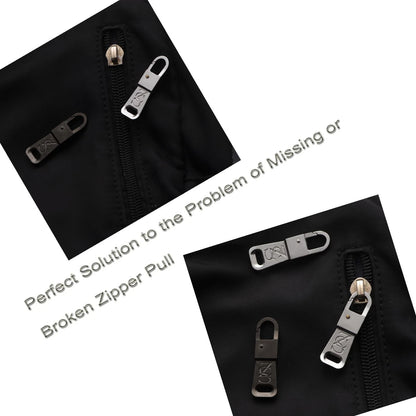 Zpsolution Stainless Steel Zipper Pulls - More 1.5" x 0.5", Black & Silver