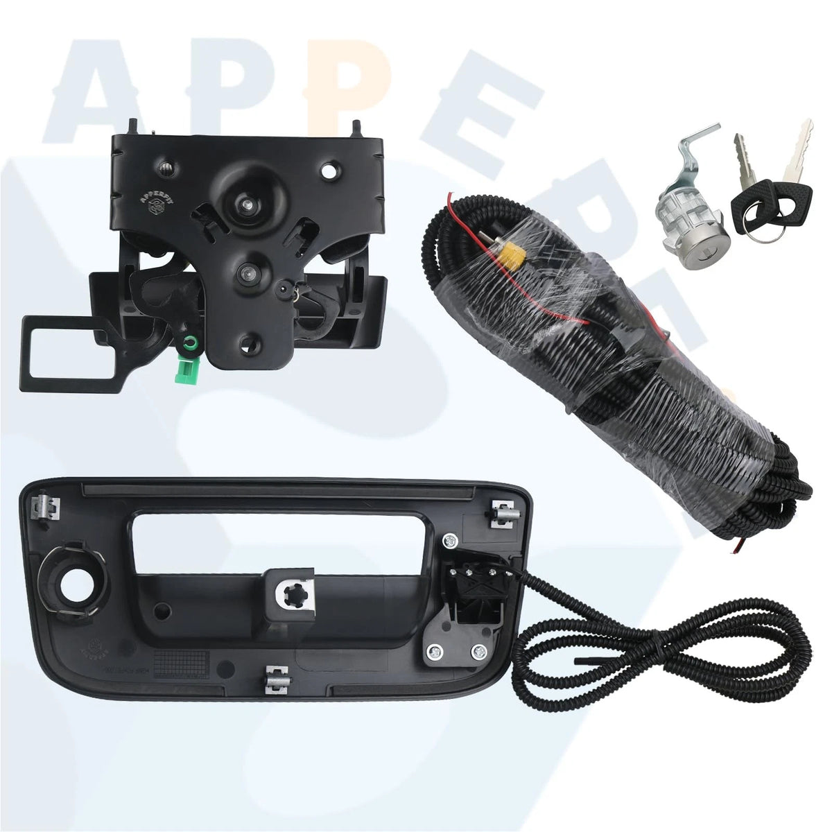 Backup Camera with Tailgate Handle & Bezel Trim & Lock Cylinder Black