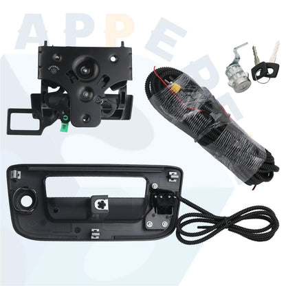 Backup Camera with Tailgate Handle & Bezel Trim & Lock Cylinder Black
