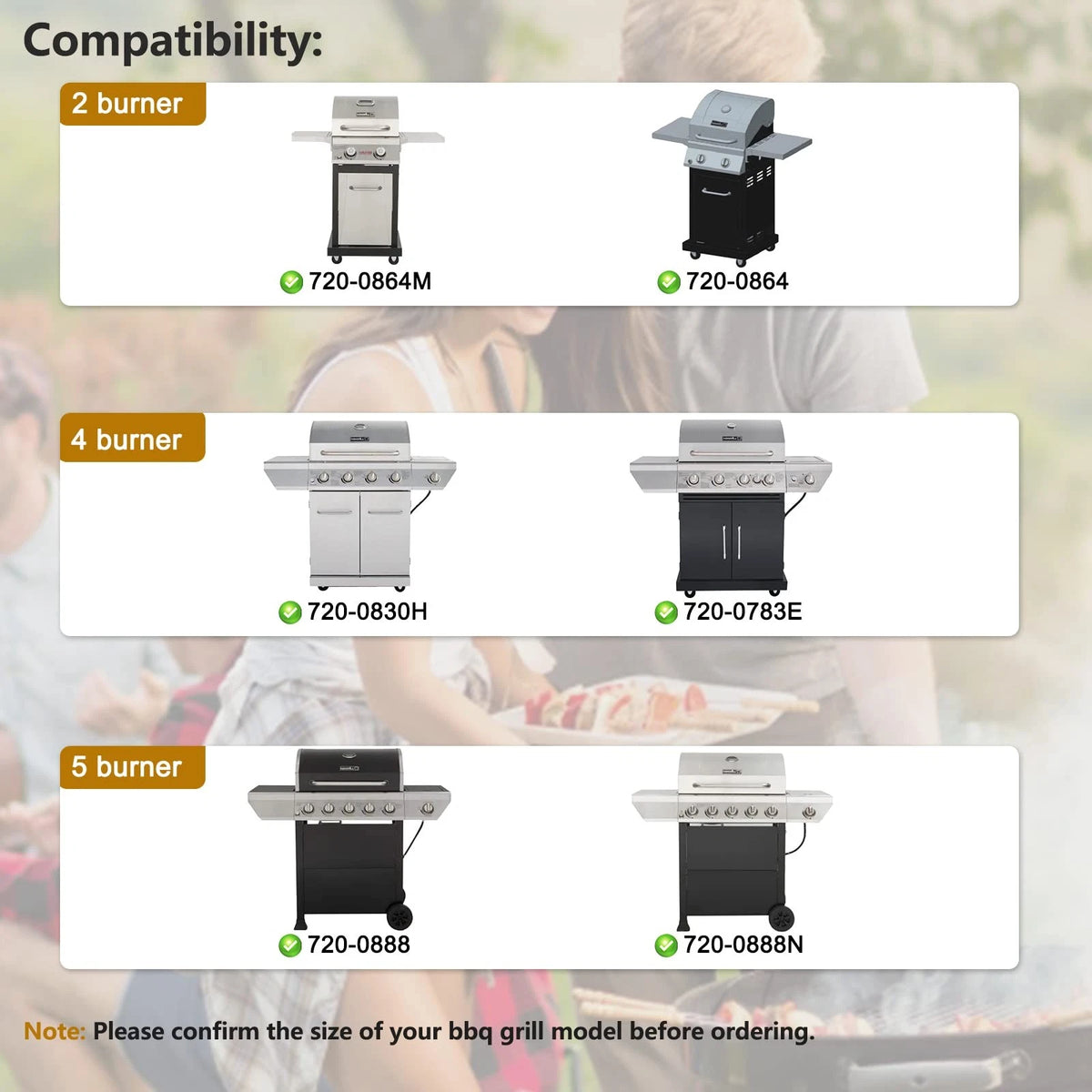 Grill Replacement Parts for Nexgrill 4 Burner 4 Stainless Steel