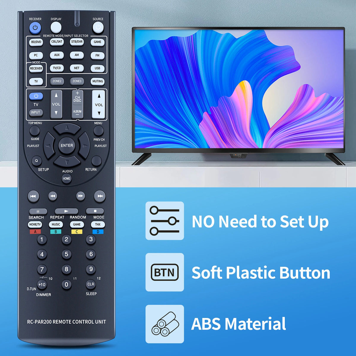 Remote Control For TASCAM RC-PAR200 Network AV Surround Receiver