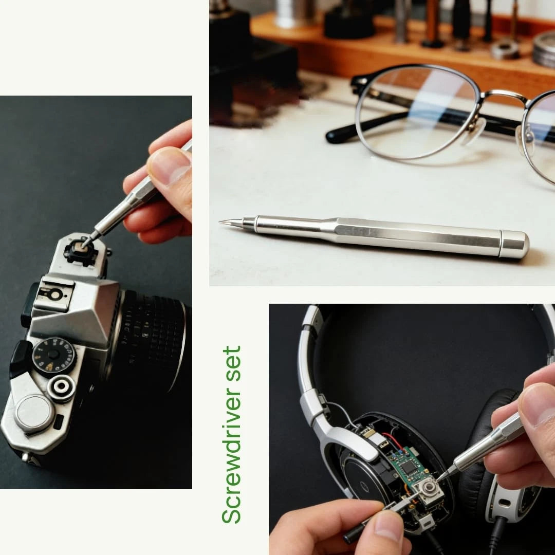 33 in 1 Precision Screwdriver Set with 9Pcs L-Shaped Hex Key Set, ‎silver