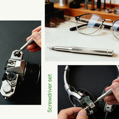 33 in 1 Precision Screwdriver Set with 9Pcs L-Shaped Hex Key Set, ‎silver