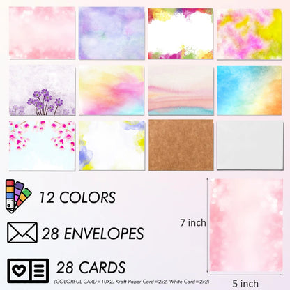 Card Making Supplies For Adults and Kids,Card 5x7 inches, MULTICOLOR-28PCS
