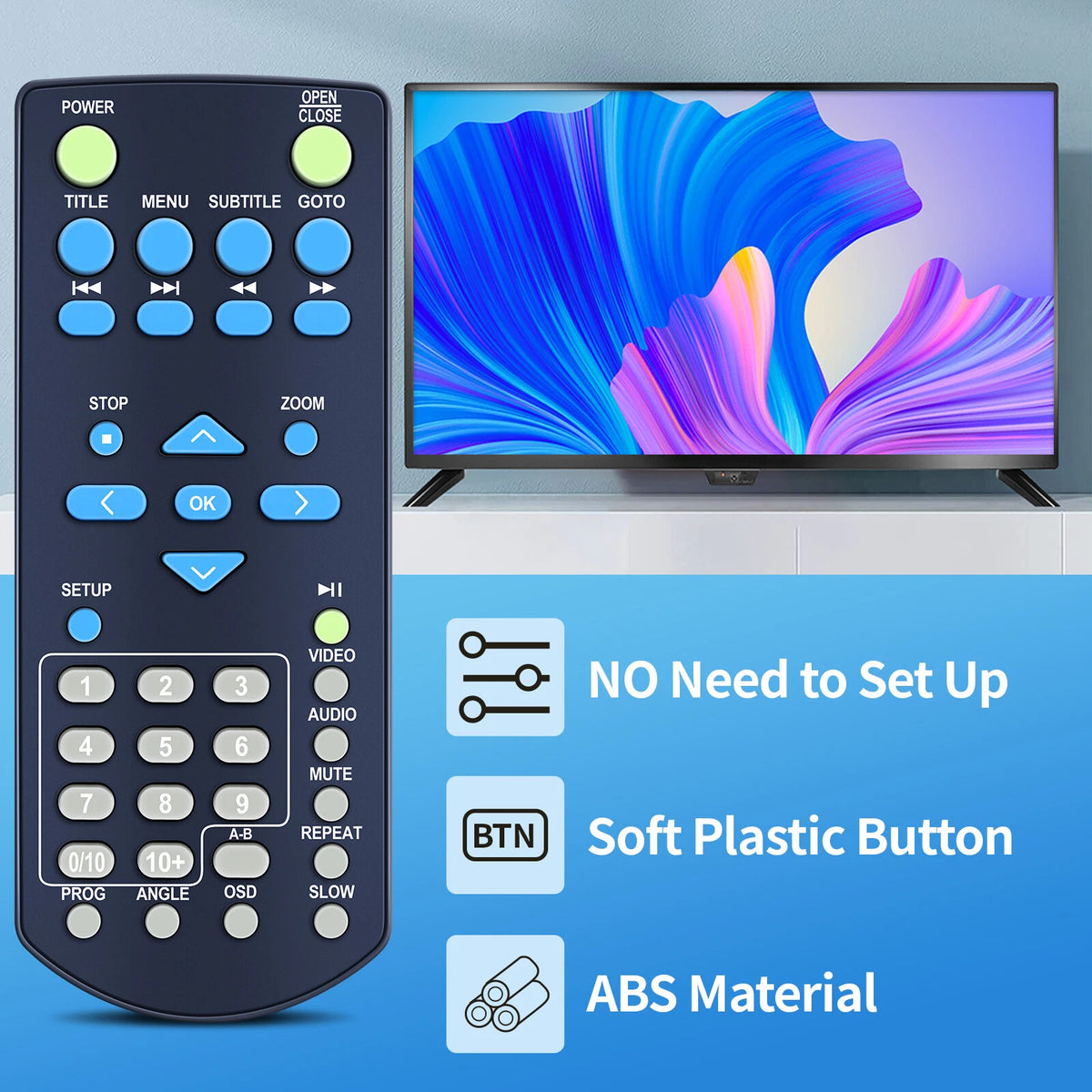 Replacement Remote Control For Capello DVD Player CVD2216 CVD2216BLK