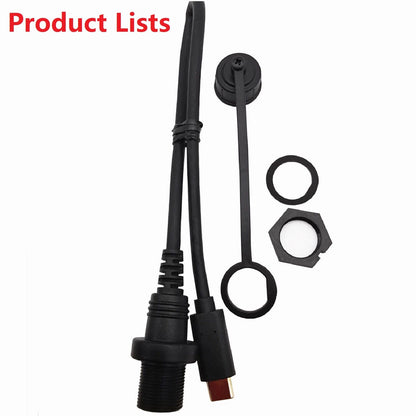 USB 3.1 Type-C Male to Female Auto Yacht Dashboard Extension Waterproof Cable u