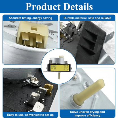 W10185992 Dryer Timer Easy Installation Fits 50+ Models Metal+Plastic