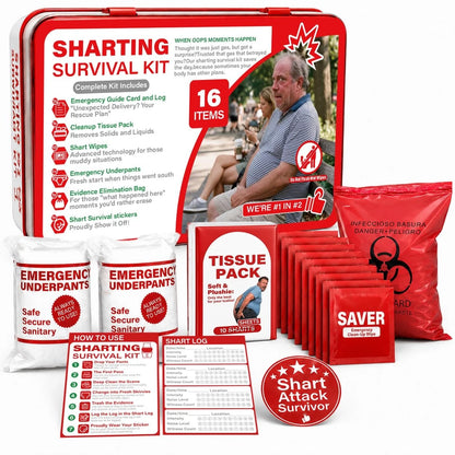 Hawkrown Sharting Survival Kit, Funny Gag Gifts for Men, 40th 50th 60th...