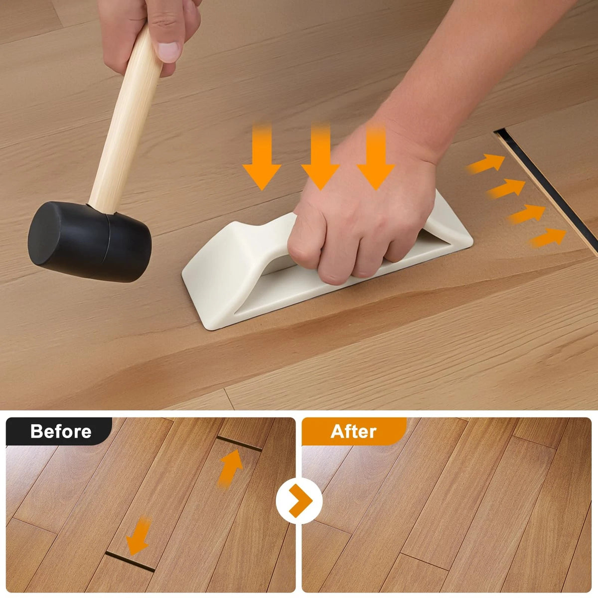 Floor Gap Fixer Tool, Violetfox Heavy-Duty Plank Grabber Laminate  Version