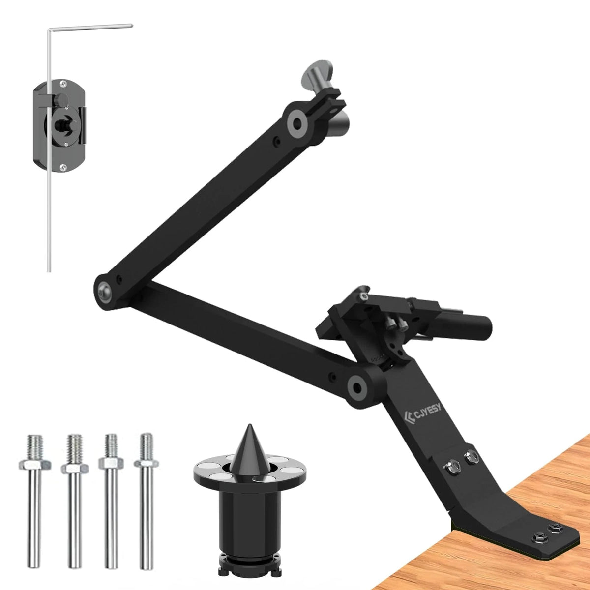 CJYESY Heavy-Duty Lawn Mower Blade Sharpener Kit with Balancer, Black
