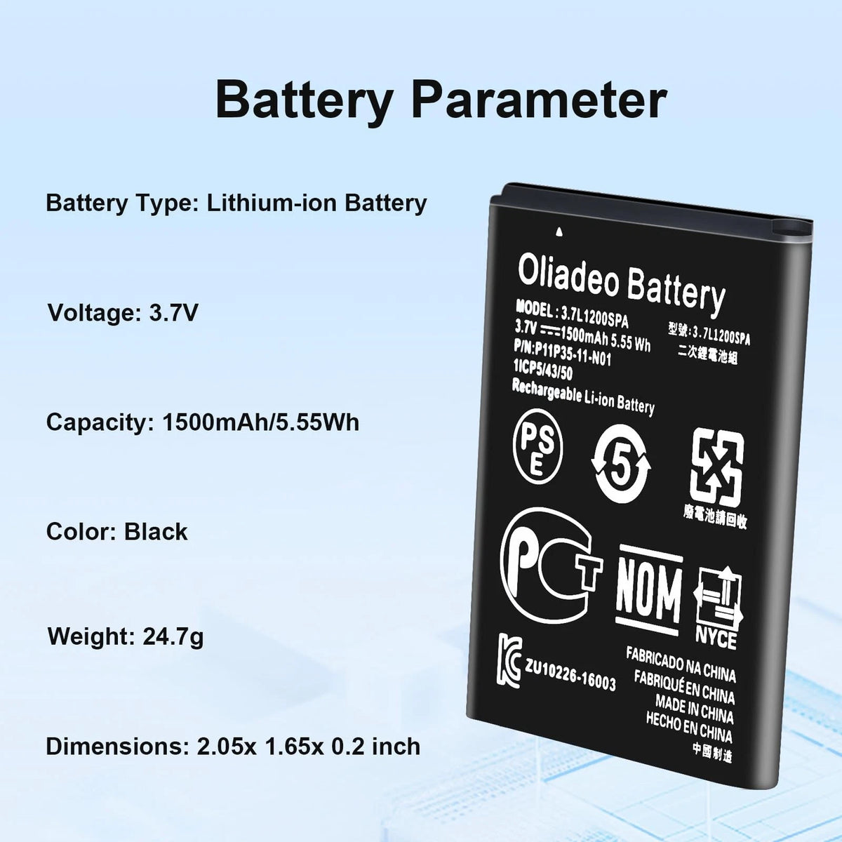oliadeo TI-84 Plus CE Battery Replacement: for Texas Instruments TI Black