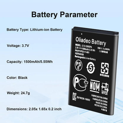 oliadeo TI-84 Plus CE Battery Replacement: for Texas Instruments TI Black