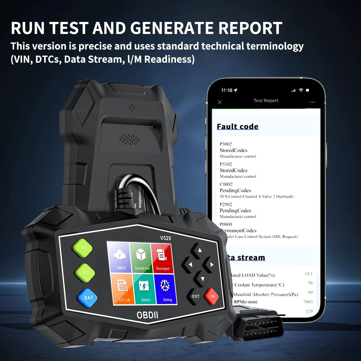 OBD2 Scanner Diagnostic Tool, Professional Mechanic Vehicle Code...